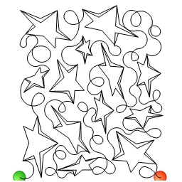 Stitch outline of 3d stars and loops e2e