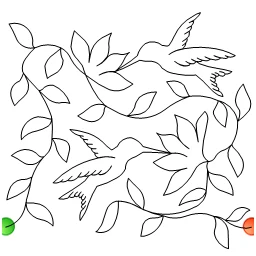 Stitch outline of AN-043 Hummingbird
