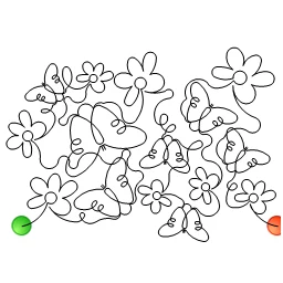 Stitch outline of butterflies and flowers