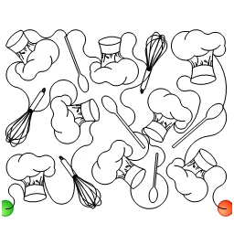 Stitch outline of chef tools e2e