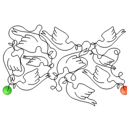 Stitch outline of dove pano