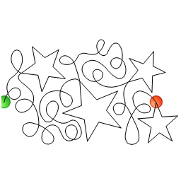 Stitch outline of GQS-01 Stars and Loops