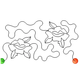 Stitch outline of Rose Meander e2e