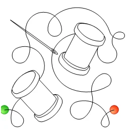 Stitch outline of Spools of Thread e2e