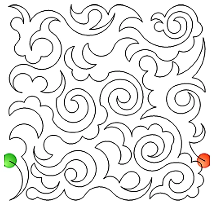Stitch outline of damask e2e