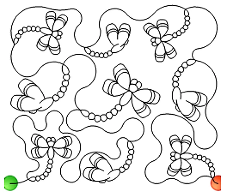 Stitch outline of dragon fly e2e
