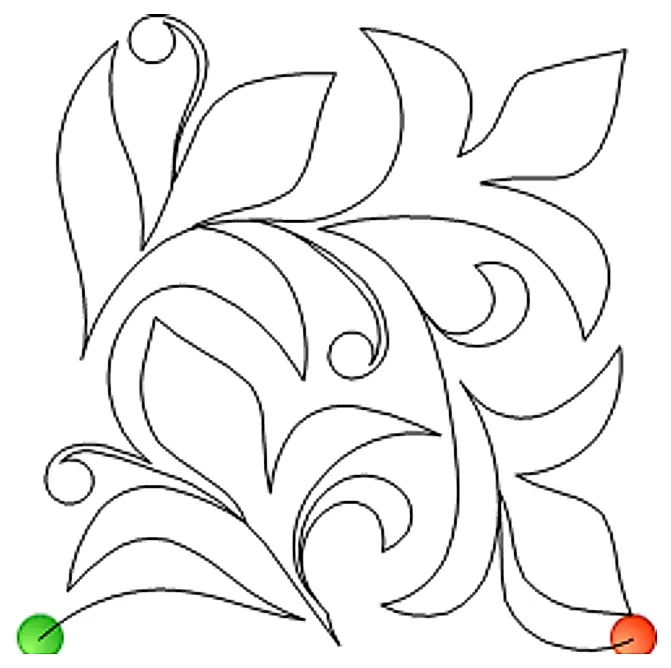 Stitch outline of FL-198 New Vine