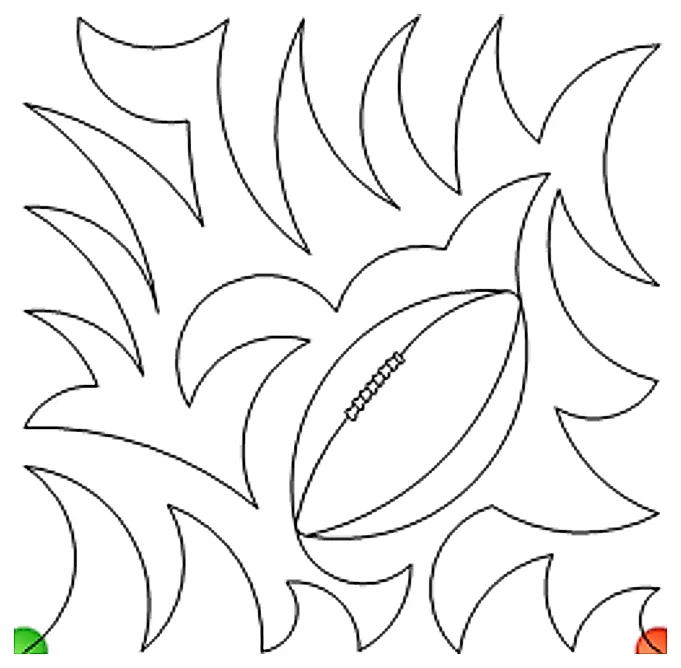 Stitch outline of football