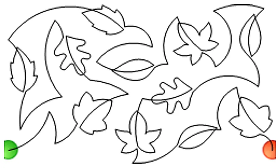 Stitch outline of Leaves e2e