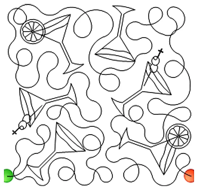 Stitch outline of Martinis E2E