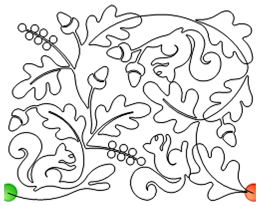 Stitch outline of Squirrels and Acorns b2b