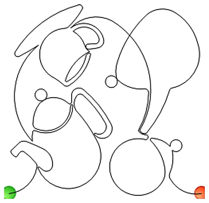 Stitch outline of Tea Party b2b